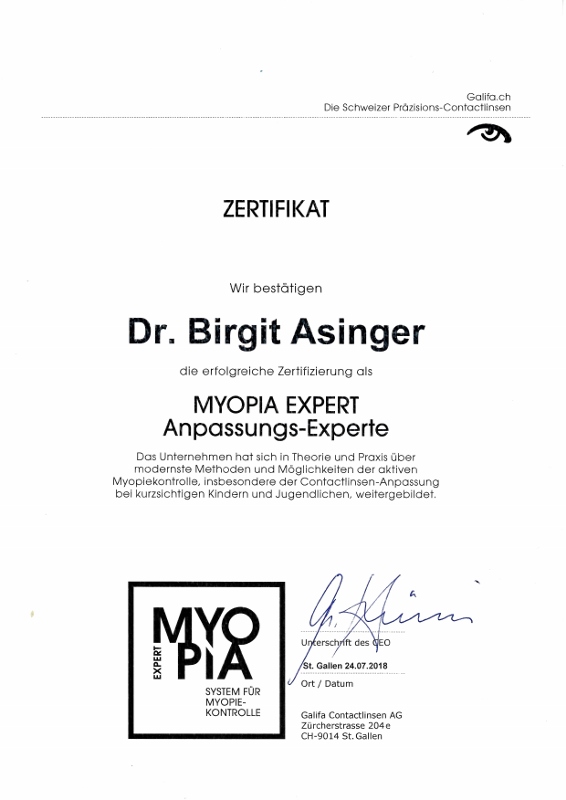 Myopia Expert Anpassungs-Experte